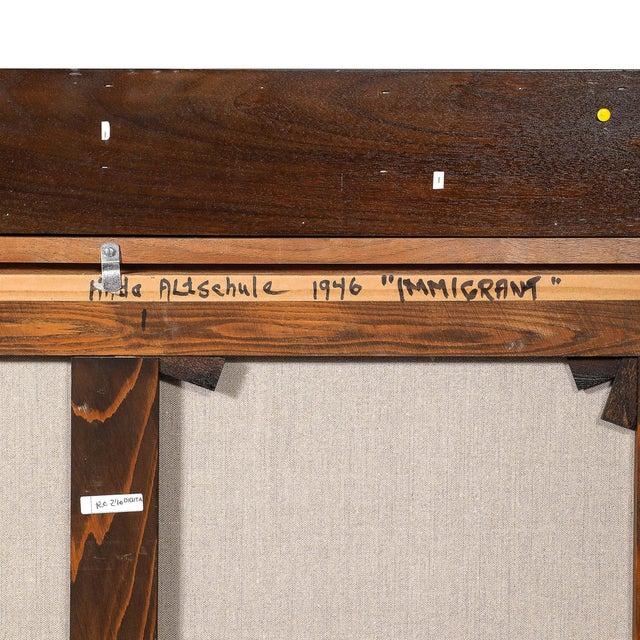 Modernist Oil on Canvas Painting "The Immigrant" Signed Hida Coates Altschule For Sale - Image 17 of 18