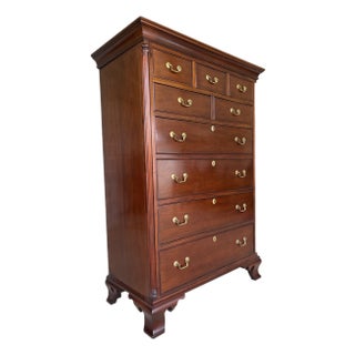 Hickory Chair Historical James River Plantations Mahogany 9 Drawer High Chest For Sale