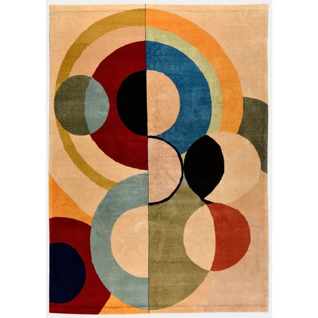 Rug & Kilim Vintage French Mid-Century Modern Rug in Orphist Geometric Design - Rug & Kilim For Sale - Image 4 of 4
