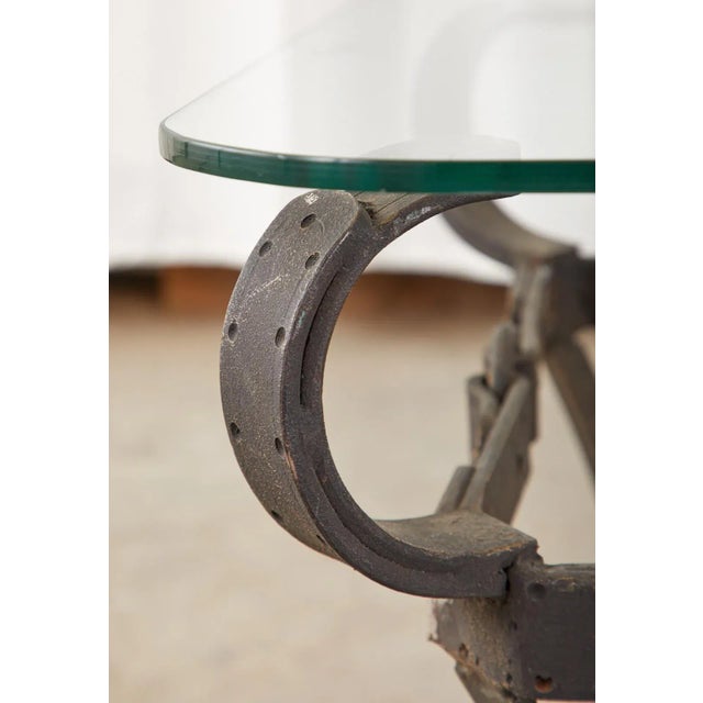 Adnet Hermes Style Faux Leather Equestrian Cocktail Table For Sale - Image 11 of 13