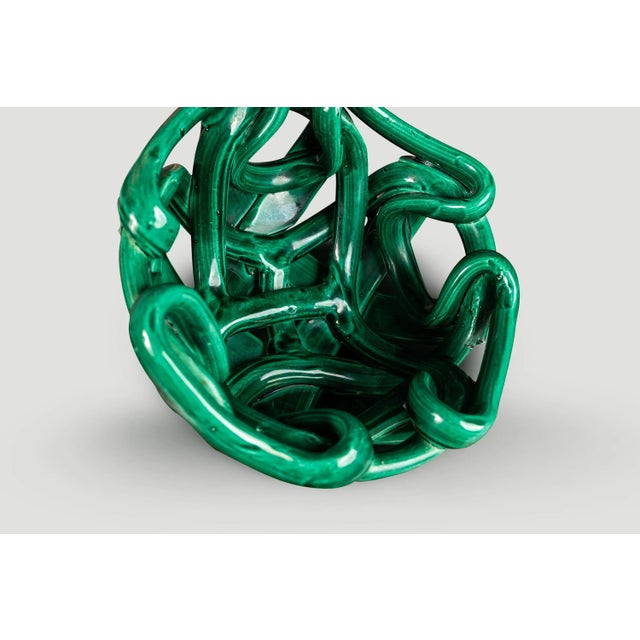 Post Modern Abstract Braided Ceramic Bowl, Usa, C. 1980's For Sale - Image 4 of 12