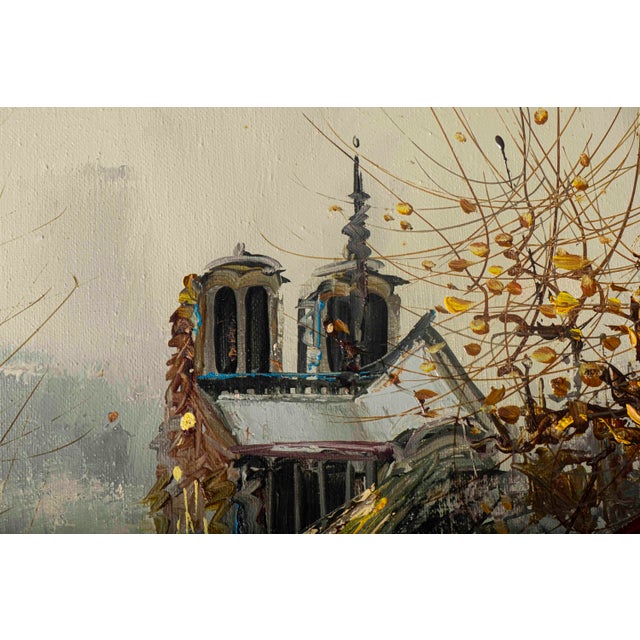 Wood 1978 Signed Mile Paris Street Scene Original Oil Painting, Framed For Sale - Image 7 of 12