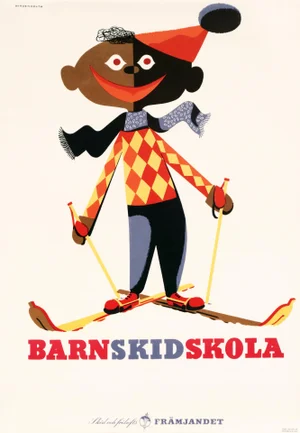 1962 Swedish Ski Poster - Barn Skid Skola, Bergenholtz (Children's Ski School)