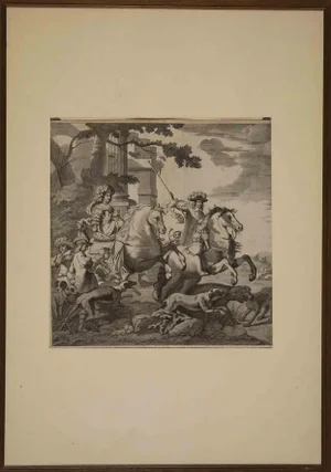 Giovanni Battista Brambilla, Cavalcade, Etching, 18th Century, Framed