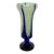 Antique Czech Kralik Pulled Blue and Cream Art Glass Vase For Sale