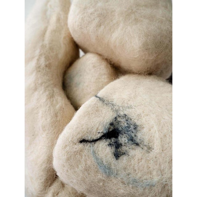 Cream Anatomy of Flight Sculpture in Felted Wool and Metal by Tina Tictone For Sale - Image 8 of 9