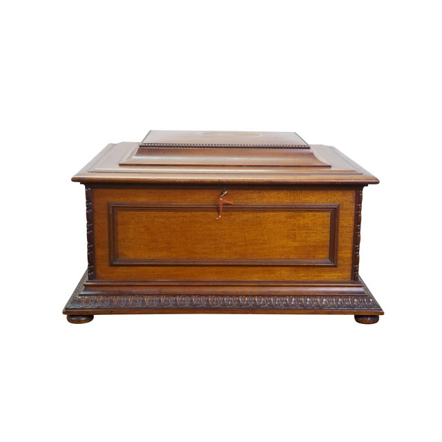 Victorian Antique Regina Double Comb 15.5" Music Box Player & 46 Records For Sale - Image 3 of 18