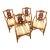 Set of 4 Coastal Palm Beach Style Bamboo and Mahogany Arm Chairs For Sale