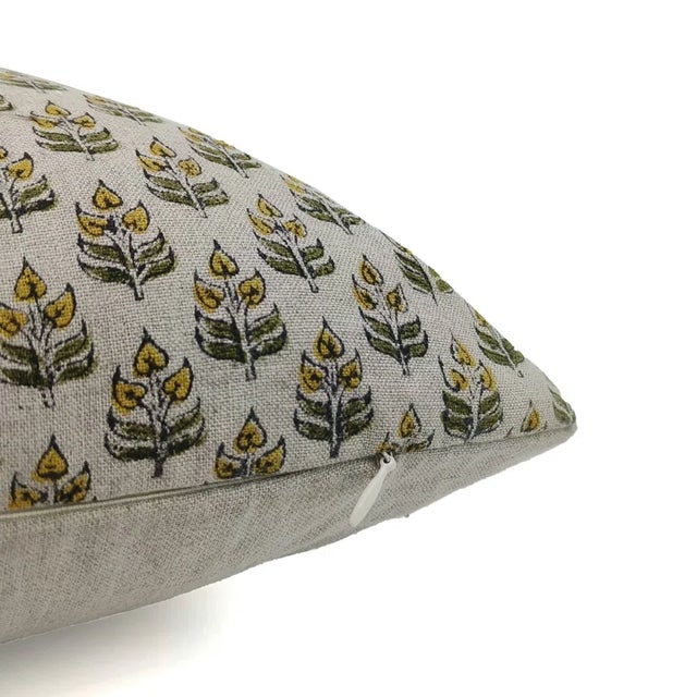Modern Fabdivine Block Print Decorative Throw Pillow Cover 20x20 Inch Handcrafted Accent Pillow- Alia For Sale - Image 3 of 7