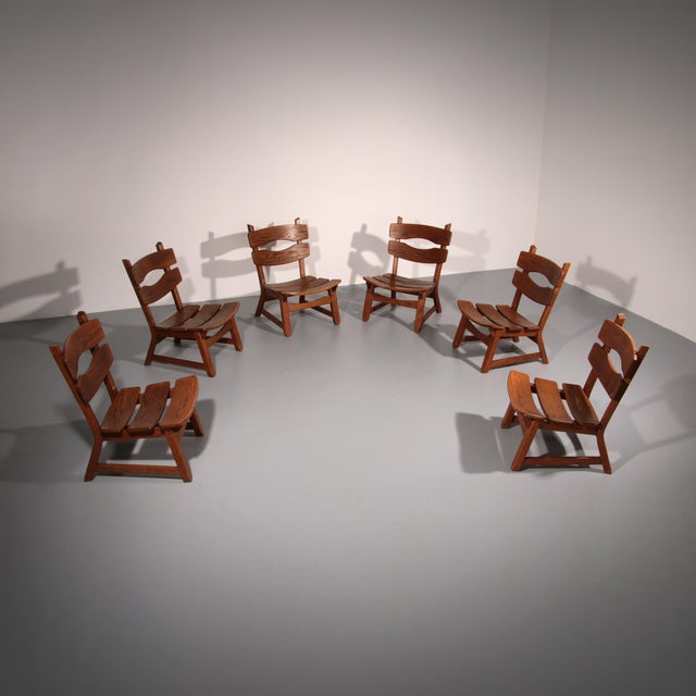 Dutch Stained Oak Chairs by Dittmann & Co for Awa, 1960s, Set of 6 For Sale - Image 15 of 15