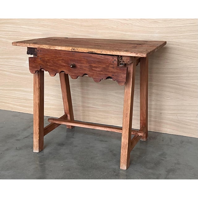 Early 20th Century Spanish Country Pine "Mobila " Sofa Table or Console table with Drawer For Sale - Image 18 of 18