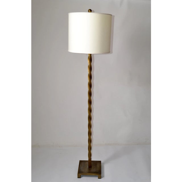 Italian Contemporary Solid Brushed Bronze Twisted Floor Lamp, Reading Lamp For Sale - Image 13 of 13