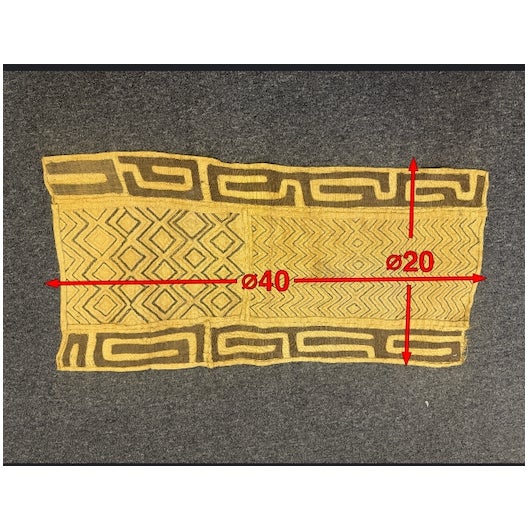 Handwoven Kuba Cloth, Yellow and Brown For Sale In Los Angeles - Image 6 of 6