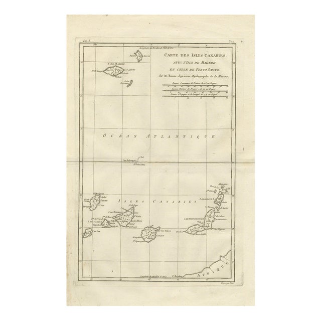 Canary Islands and Madeira Map, 1780 For Sale