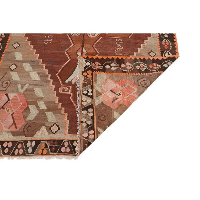 Mid 20th Century Mid 20th Century Vintage Turkish Kilim Rug For Sale - Image 5 of 7