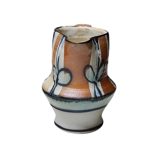 Superb studio pottery pitcher by Suze Lindsay of Fork Mountain Pottery in North Carolina, in excellent condition....