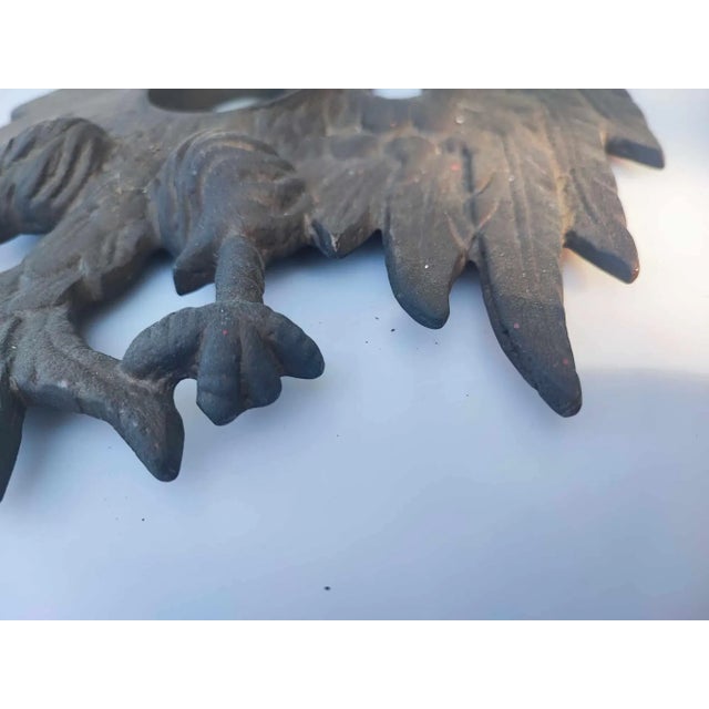 Metal Vintage Art Deco Bronze USA Eagle Clock For Sale - Image 7 of 9