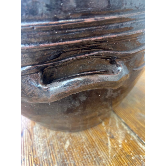 Early 20th Century Antique Redware Korean Traditional Onggi Fermentation Jar, With Lid, Circa 1920’s For Sale - Image 5 of 12