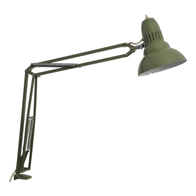Vintage Green Table Lamp from Ledu, Sweden, 1960s For Sale