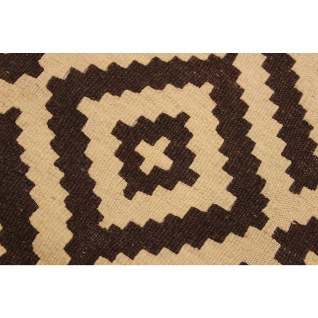 1990s Tribal Kilim Beige Brown Wool Rug - 4'2" X 6'7" For Sale - Image 5 of 7