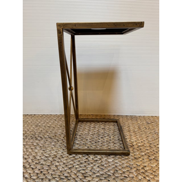 Contemporary Uttermost Zafina Gold Side C-Table For Sale - Image 3 of 12