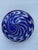 Vintage Johnathon Schmuck Signed Cobalt Blue Swirl Art Glass 94 Lid For Sale - Image 11 of 14