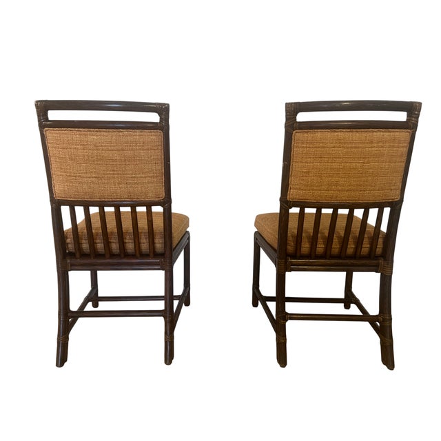 1960s 1960s McGuire Glass-Top Dining Table and Chairs – 7 Pieces For Sale - Image 5 of 17