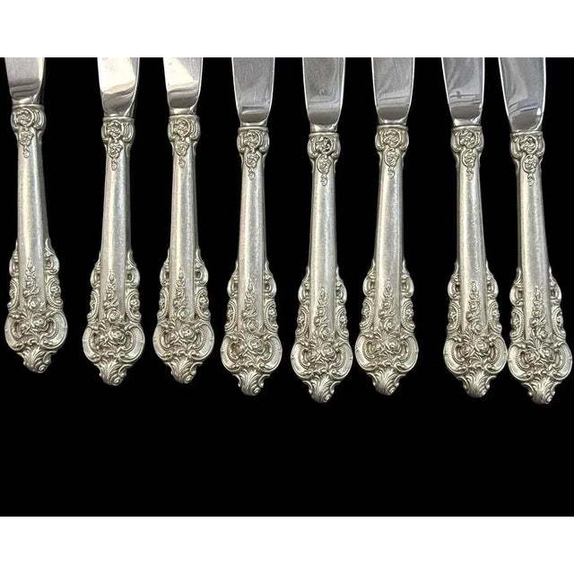Set of 8 Wallace Grande baroque sterling silver knives. Start your Collection or add to your existing.