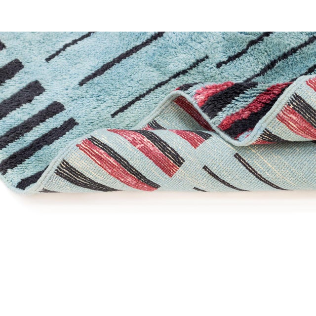 Contemporary Hand-Knotted Wool Rug by Azele Studio For Sale - Image 3 of 12