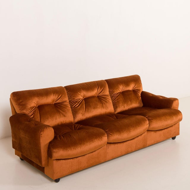 1970s Vintage Italian Three-Seater Sofa from Brusnelli, 1970s For Sale - Image 5 of 15