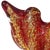 Abstract Barovier Toso Murano Vintage Deep Red Gold Flecks Spike Corners Italian Art Glass Mid Century Bowl For Sale - Image 3 of 8