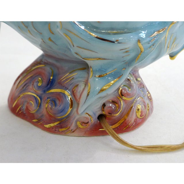 Fish Night Light in Slip-Cast Earthenware by LP Ceroc Monaco, 1950s For Sale - Image 4 of 14
