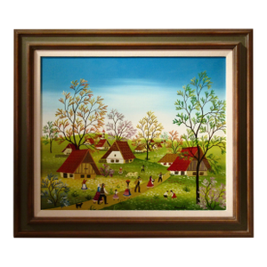 Anton Kowalski People Of The Village C. 1980 Painting