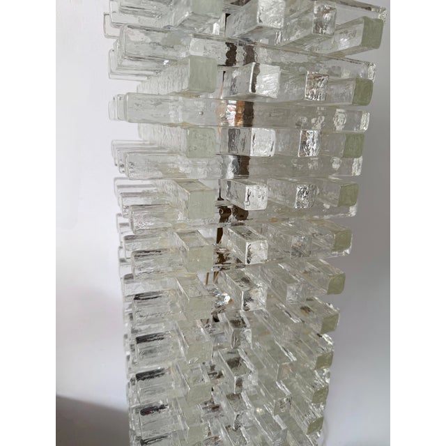 Metal Mid-Century Modern Glass Tower Floor Lamp by Poliarte, Italy, 1970s For Sale - Image 7 of 12