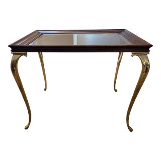 Late 20th Century Brandt Brass Leg End Side Coffee Table For Sale