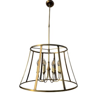Thomas O’Brien for Visual Comfort Open-Frame Antique Brass 8-Light Chandelier For Sale