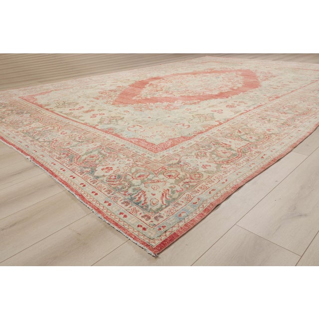 Terra Cotta Vintage Persian Mahal Rug, 10'00 X 14'06 For Sale - Image 8 of 10