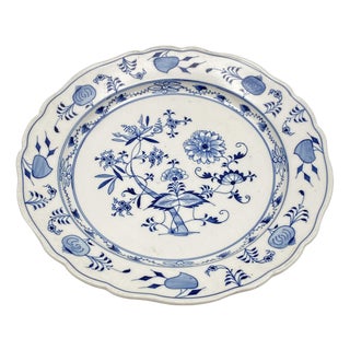 Antique Porcelain Plate with Onion Patterns from Meissen Teichert, 1890 For Sale