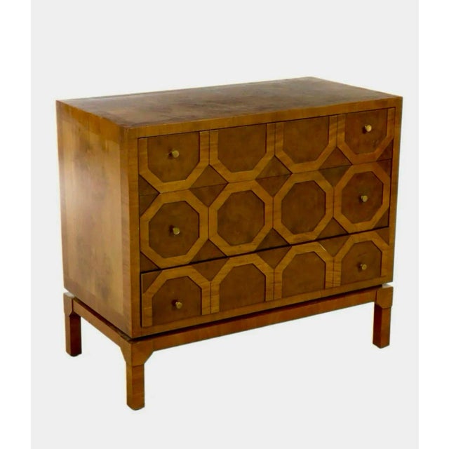 Brown Harold Schwartz for Romweber Acacia and Walnut Wood Three Drawer Commode For Sale - Image 8 of 8