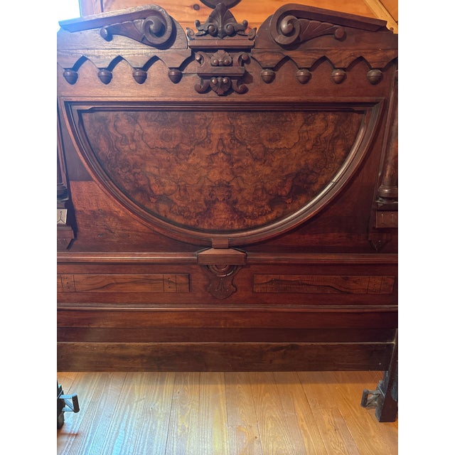 Late Victorian Renaissance Revival Walnut Bedroom Suite, C. 1890–1905 — 3 Pieces For Sale - Image 9 of 15