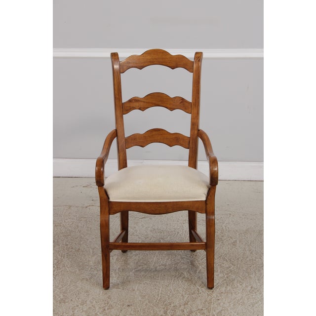 French Country Set of 8 Drexel Heritage Country French Ladderback Chairs For Sale - Image 3 of 17