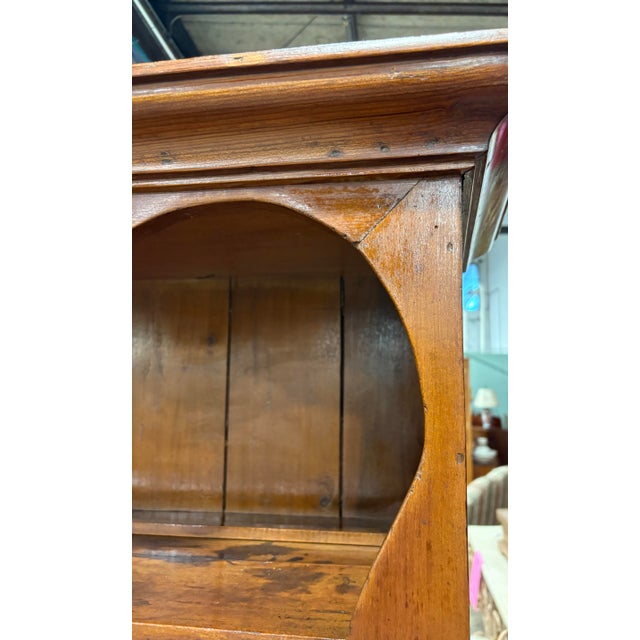 Antique Rustic Handcrafted American Pine Hutch For Sale - Image 4 of 12