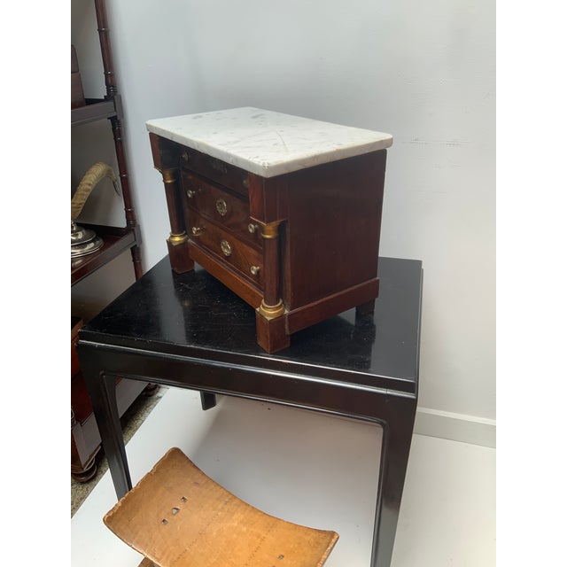 Late 19th Century Late 19th Century Miniature French Empire Marble Top Commode For Sale - Image 5 of 10