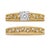 Striking and everlasting, this gorgeous engagement ring bridal set is beautifully crafted in a meticulous gold design set...