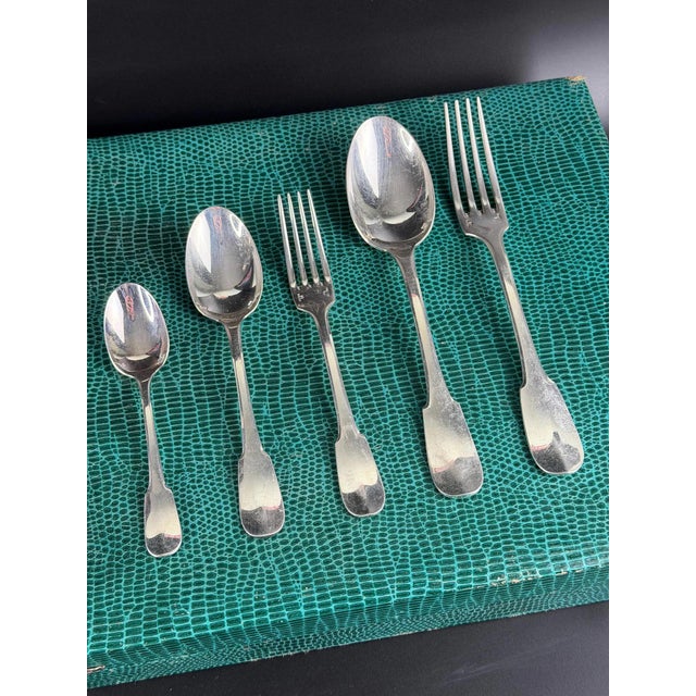 Large Mid-Century Silver-Plated Spatours Flatware Set for 12 from Christofle, France, 1950s, Set of 52 For Sale - Image 4 of 14