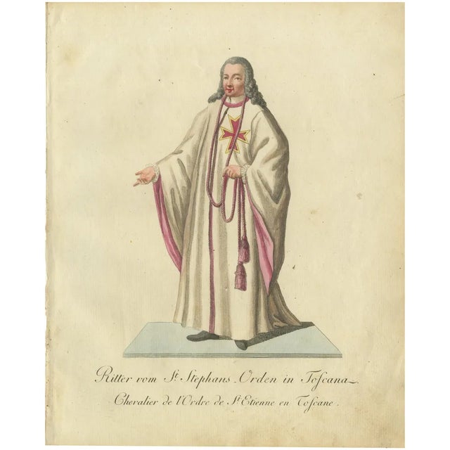 Christian Friedrich Schwan, Engraving of a Knight of the Order of St. Stephen in Tuscany, 1791, Print For Sale