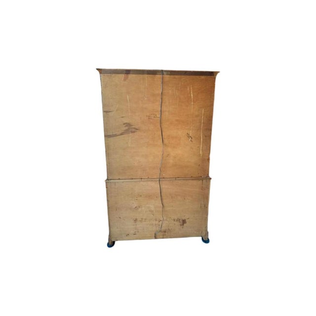 Vintage 1950 Petite Mahogany Breakfront China Hutch For Sale - Image 14 of 14