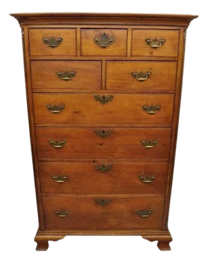 Antique 18th Century Georgian Mahogany Highboy Tall Chest 9 Drawer Dresser