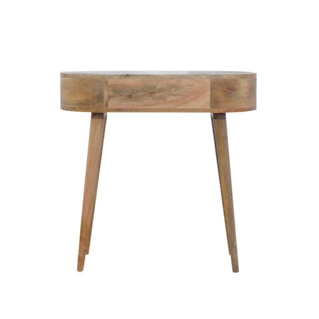 Built from solid mango wood in a light oak finish, this slender console brings smooth curves and a clean profile to any...