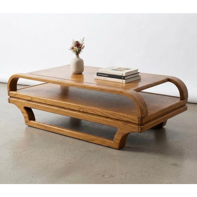 Post Modern Stratford Oak Coffee Table – Lou Hodges Style This piece was manufactured by the Stratford Company and...